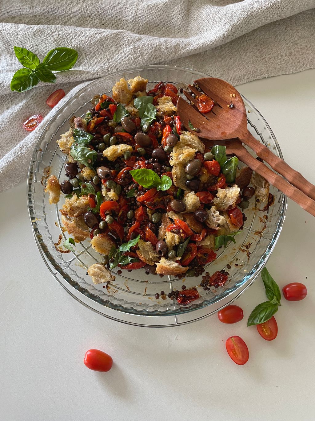 Panzanella - Brotsalat mit Linsen