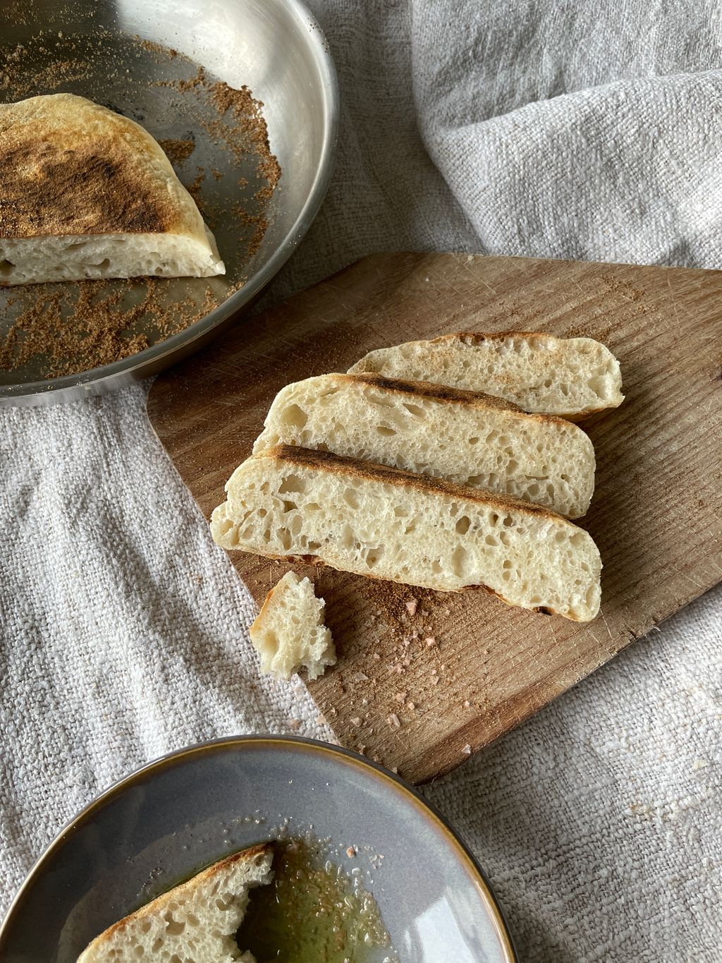 Pfannenbrot aus Pizzateig